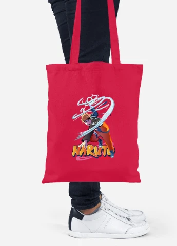 Еко-сумка шоппер Наруто Узумакі (Naruto Uzumaki) (92102-2814-RD) червона MobiPrint Lite (256923199)
