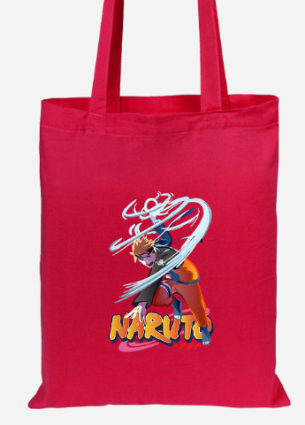 Еко-сумка шоппер Наруто Узумакі (Naruto Uzumaki) (92102-2814-RD) червона MobiPrint Lite (256923199)
