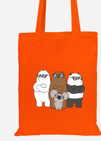 Эко сумка шопер Вся правда о медведях (We Bare Bears) (92102-2892-OG) оранжевая MobiPrint Lite (256922274)