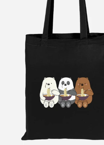 Эко сумка шопер Вся правда о медведях (We Bare Bears) (92102-2897-BK) черная MobiPrint Lite (256922919)