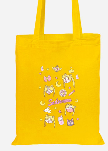 Еко-сумка шоппер Сейлор Мун (Sailor Moon) (92102-2911-SY) жовта MobiPrint Lite (256921273)