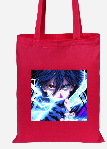 Еко-сумка шоппер Саске Наруто (Uchiha Sasuke, Naruto) (92102-3084-RD) червона MobiPrint Lite (256924565)