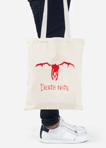 Эко сумка шопер Рюк Тетрадь смерти (Death Note) (92102-2654-BG) бежевая MobiPrint Lite (256922059)