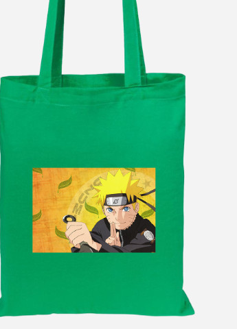 Эко сумка шопер Наруто Узумаки (Naruto Uzumaki) (92102-3092-KG) зеленая MobiPrint Lite (256921990)
