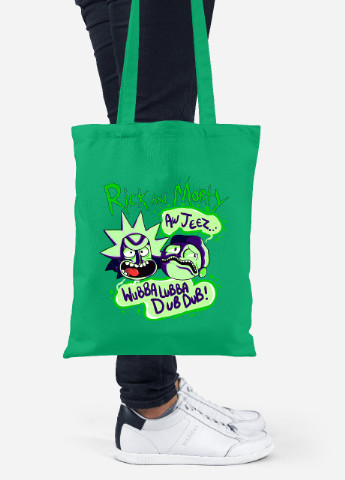 Еко-сумка шоппер Рік Санчез Рік та Морті (Rick Sanchez Rick and Morty) (92102-2937-KG) зелена MobiPrint Lite (256921361)