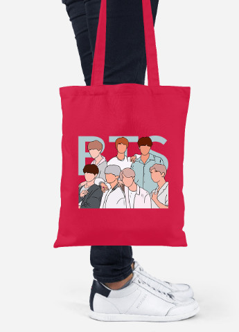 Еко-сумка шоппер БТС (BTS) (92102-3272-RD) червона MobiPrint Lite (256922789)