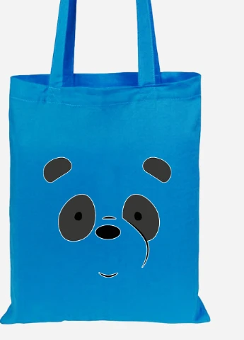Эко сумка шопер Панда Вся правда о медведях (We Bare Bears) (92102-2661-BL) синяя MobiPrint Lite (256920210)