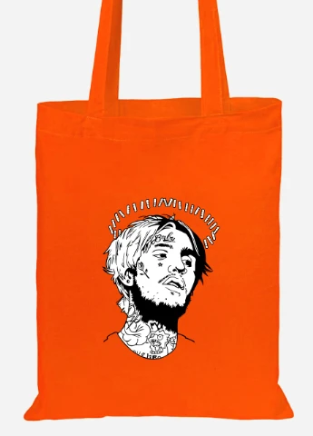 Эко сумка шопер Лил Пип (Lil Peep) (92102-2634-OG) оранжевая MobiPrint Lite (256924244)