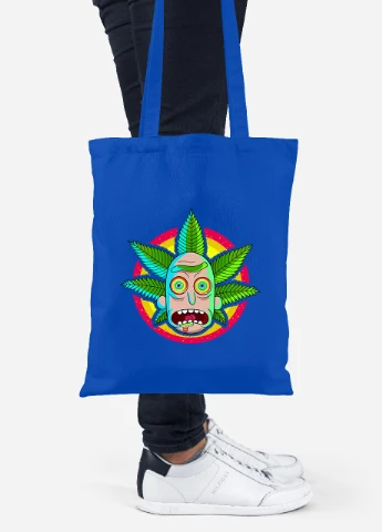 Эко сумка шопер Рик Санчез Рик и Морти (Rick Sanchez Rick and Morty) (92102-2933-SK) голубая MobiPrint Lite (256921036)