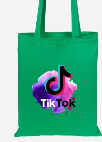 Эко сумка шопер Tik Tok (92102-1940-KG) зеленая MobiPrint Lite (256923892)
