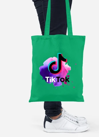 Эко сумка шопер Tik Tok (92102-1940-KG) зеленая MobiPrint Lite (256923892)