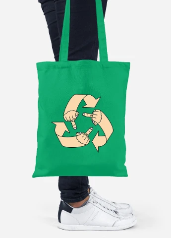 Эко сумка шопер Эко фак (92102-2074-KG) зеленая MobiPrint Lite (256924166)
