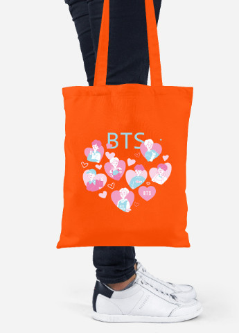 Еко-сумка шоппер БТС (BTS) (92102-3263-OG) помаранчева MobiPrint Lite (256922037)