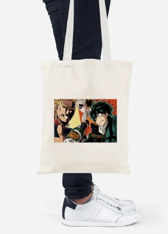 Еко-сумка шоппер Моя геройська академія (My Hero Academia) (92102-3066-BG) бежева MobiPrint Lite (256924646)
