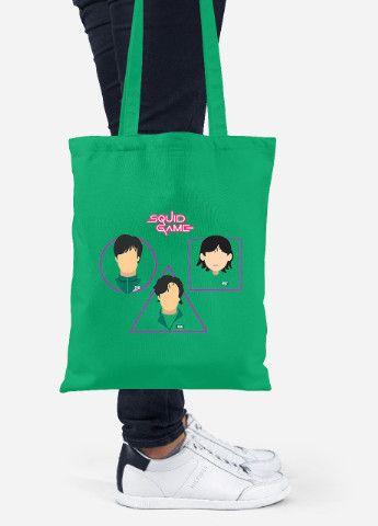 Эко сумка шопер Игра в кальмара (Squid Game) (92102-3352-KG) зеленая MobiPrint Lite (256921925)