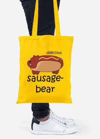 Еко-сумка шоппер Вся правда про ведмедів (We Bare Bears) (92102-2906-SY) жовта MobiPrint Lite (256920808)