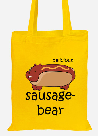 Еко-сумка шоппер Вся правда про ведмедів (We Bare Bears) (92102-2906-SY) жовта MobiPrint Lite (256920808)