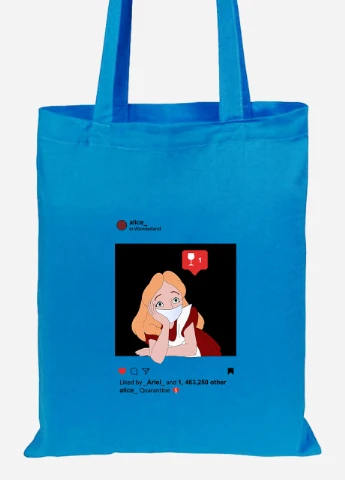 Эко сумка шопер Дисней Алисав маске (92102-1419-BL) синяя MobiPrint Lite (256924766)