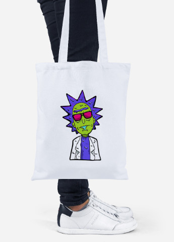 Еко-сумка шоппер Рік Санчез та Морті Сміт Рік та Морті (Rick and Morty) (92102-2934) біла MobiPrint Lite (256921772)