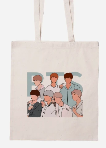 Еко-сумка шоппер БТС (BTS) (92102-3272-BG) бежева MobiPrint Lite (256924198)