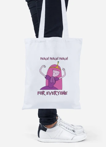 Еко-сумка шоппер Принцеса бубльгум (Princess Bubblegum) (92102-1576) біла MobiPrint Lite (256922551)