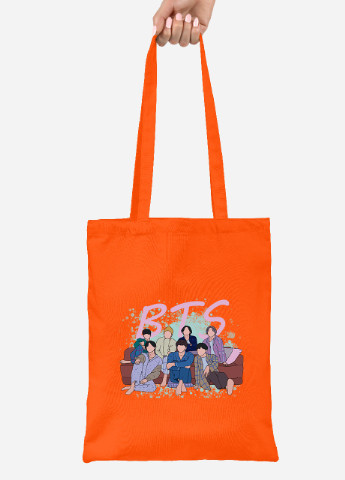 Еко-сумка шоппер БТС (BTS) (92102-3256-OG) помаранчева MobiPrint lite (256920514)