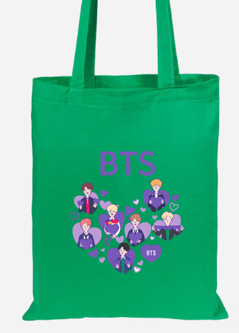 Еко-сумка шоппер БТС (BTS) (92102-3273-KG) зелена MobiPrint Lite (256924475)