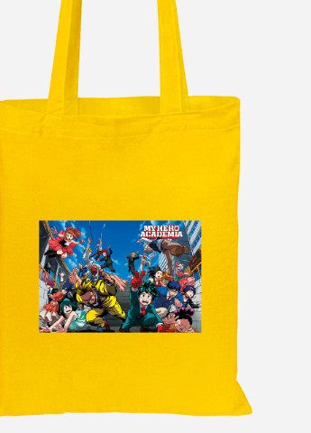 Еко-сумка шоппер Моя геройська академія (My Hero Academia) (92102-3061-SY) жовта MobiPrint Lite (256924859)
