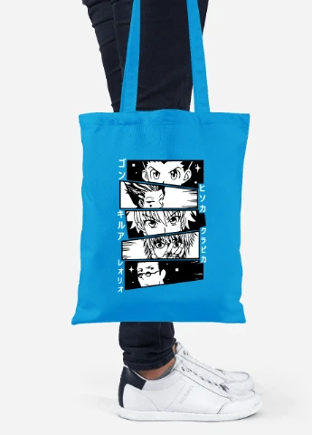 Еко-сумка шоппер Мисливець на Мисливець (Hunter X Hunter) (92102-3340-BL) синя MobiPrint Lite (256924690)