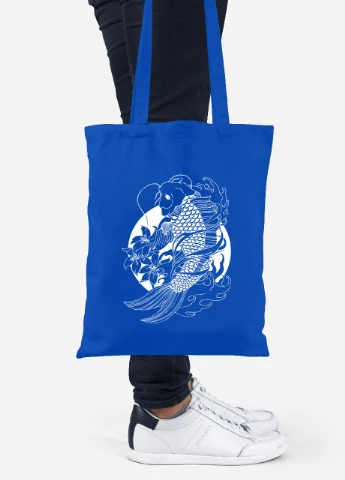 Еко-сумка шоппер Рибка Кої (Koi Fish) (92102-2858-SK) голуба MobiPrint Lite (256920760)