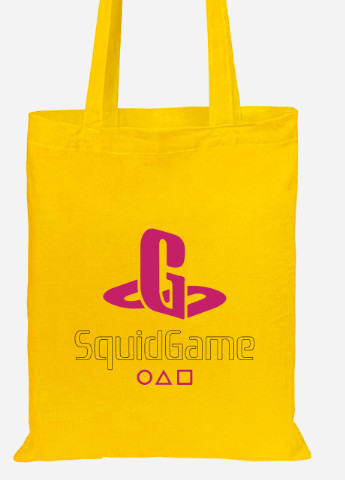 Еко-сумка шоппер Гра в кальмара (PlayStation Squid Game) (92102-3370-SY) жовта MobiPrint Lite (256921559)