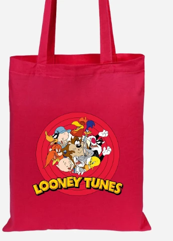 Эко сумка шопер Луни Тюнз (Looney Tunes) (92102-2880-RD) красная MobiPrint Lite (256923855)