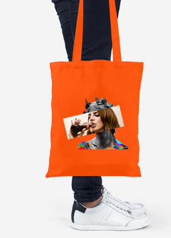 Еко-сумка шоппер Лана Дель Рей Ренесанс (Lana Del Rey Renaissance) (92102-1204-OG) помаранчева MobiPrint Lite (256924076)