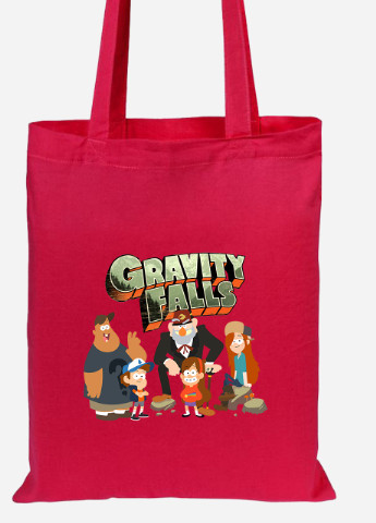 Эко сумка шопер Гравити Фолз (Gravity Falls) (92102-2628-RD) красная MobiPrint Lite (256922868)