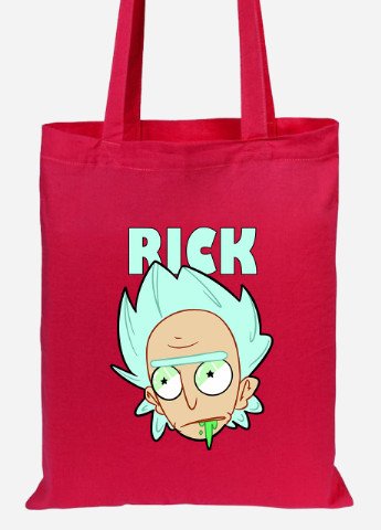 Еко-сумка шоппер Рік Санчез та Бендер Рік та Морті (Bender Rick and Morty) (92102-2942-RD) червона MobiPrint Lite (256921928)