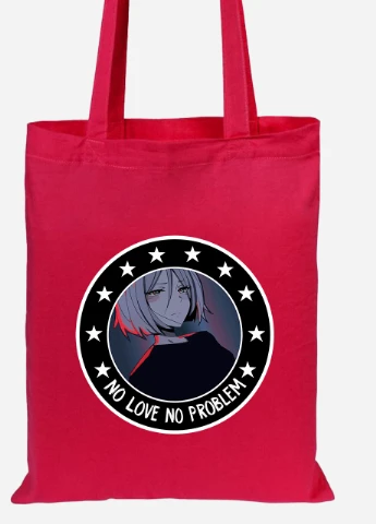 Эко сумка шопер Нет любви нет проблем Аниме (No Love No Problem Anime) (92102-2842-RD) красная MobiPrint Lite (256924274)