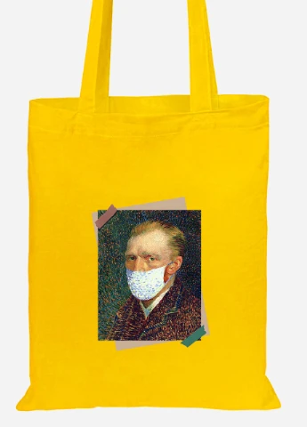 Еко-сумка шоппер ван Гог (92102-1415-SY) жовта MobiPrint Lite (256924010)