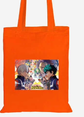Эко сумка шопер Моя геройская академия (My Hero Academia) (92102-3070-OG) оранжевая MobiPrint Lite (256921801)