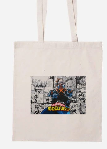 Еко-сумка шоппер Моя геройська академія (My Hero Academia) (92102-3065-BG) бежева MobiPrint Lite (256922122)
