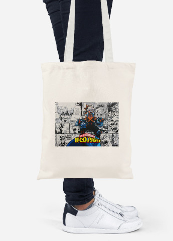 Еко-сумка шоппер Моя геройська академія (My Hero Academia) (92102-3065-BG) бежева MobiPrint Lite (256922122)