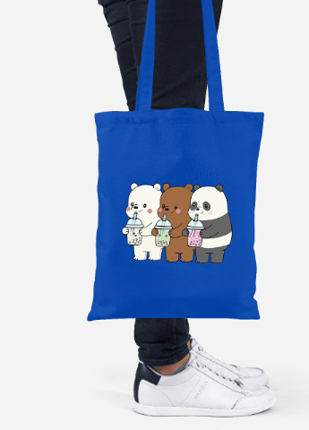 Эко сумка шопер Вся правда о медведях (We Bare Bears) (92102-2896-SK) голубая MobiPrint lite (256920193)