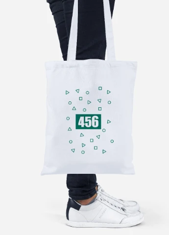 Еко-сумка шоппер Номер 456 Лі Чжунг-Чжае Гра в кальмара (Squid Game) (92102-3362) біла MobiPrint Lite (256923595)