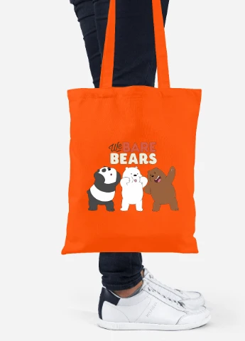 Эко сумка шопер Вся правда о медведях (We Bare Bears) (92102-2667-OG) оранжевая MobiPrint Lite (256920282)