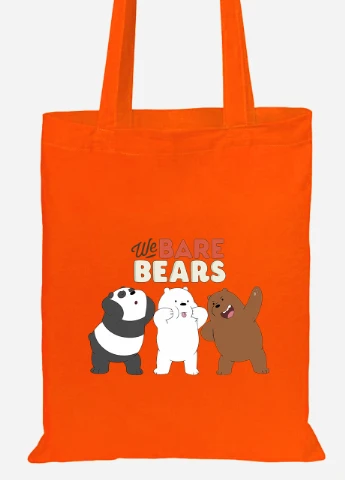 Эко сумка шопер Вся правда о медведях (We Bare Bears) (92102-2667-OG) оранжевая MobiPrint Lite (256920282)