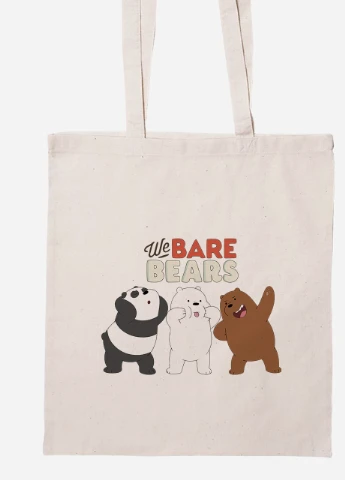 Эко сумка шопер Вся правда о медведях (We Bare Bears) (92102-2667-BG) бежевая MobiPrint Lite (256921469)