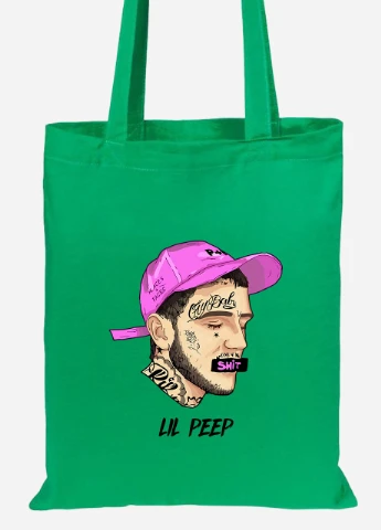 Эко сумка шопер Лил Пип (Lil Peep) (92102-2635-KG) зеленая MobiPrint Lite (256923188)