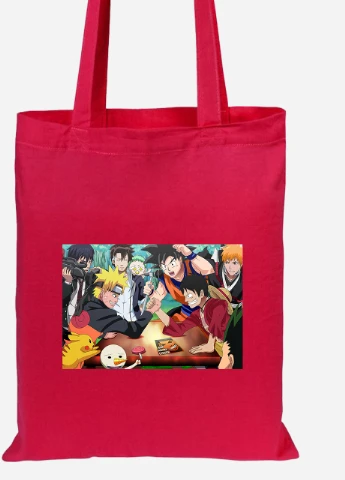 Еко-сумка шоппер Аніме (Anime) (92102-3099-RD) червона MobiPrint Lite (256922522)