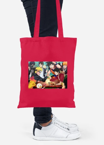Еко-сумка шоппер Аніме (Anime) (92102-3099-RD) червона MobiPrint Lite (256922522)