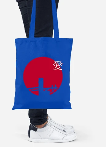 Эко сумка шопер Япония (Japan art Minimalism) (92102-3333-SK) голубая MobiPrint Lite (256923584)