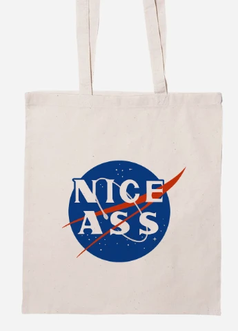 Еко-сумка шоппер Наса (NASA) (92102-2017-BG) бежева MobiPrint Lite (256922064)